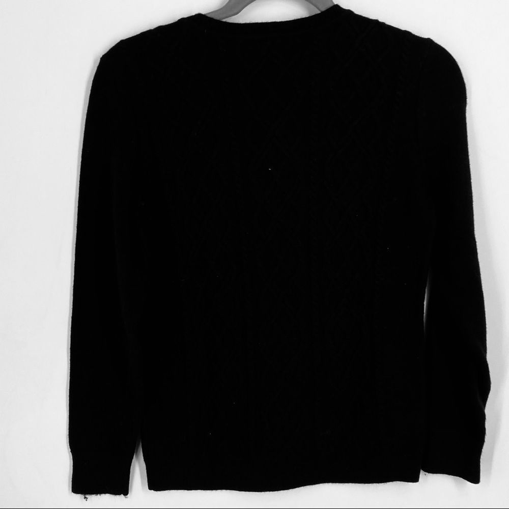 Talbots Black Wool Cable Knit Pullover Sweater - image 8